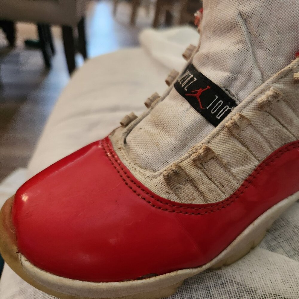 Boys Red and White Sneakers Size 2